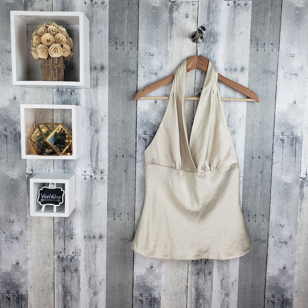Express | Silk Champagne Halter Top
